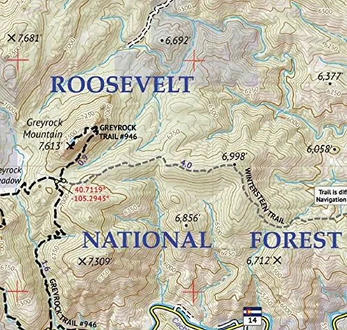 Outdoor Trail Maps Poudre Canyon - Colorado Topographic Hiking Map (2020)
