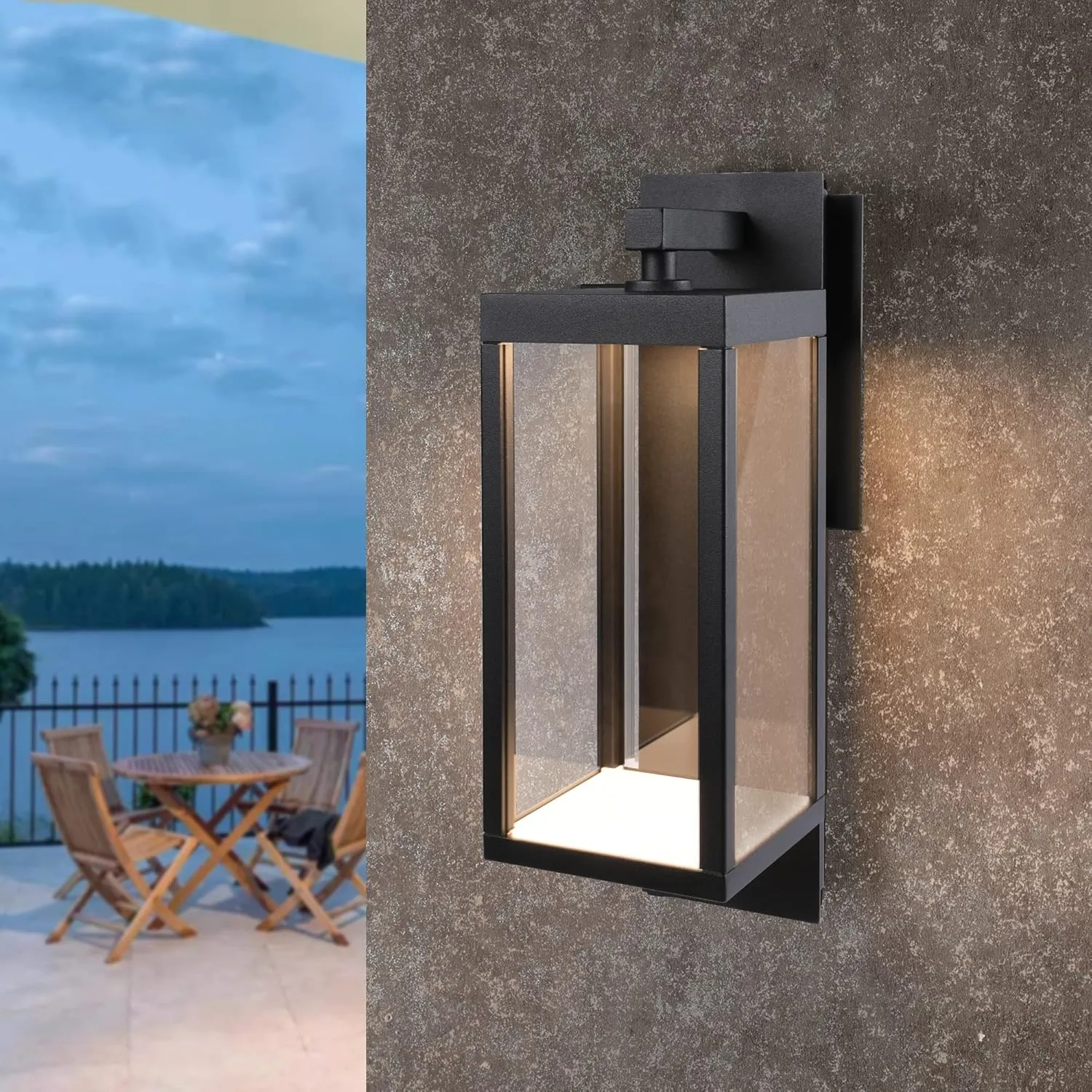 Outdoor Wall Lantern LED Front Porch Light for Garage House IP54 Waterproof Exterior Light Fixture Wall Mount Sconce with Glass,13W 750LM