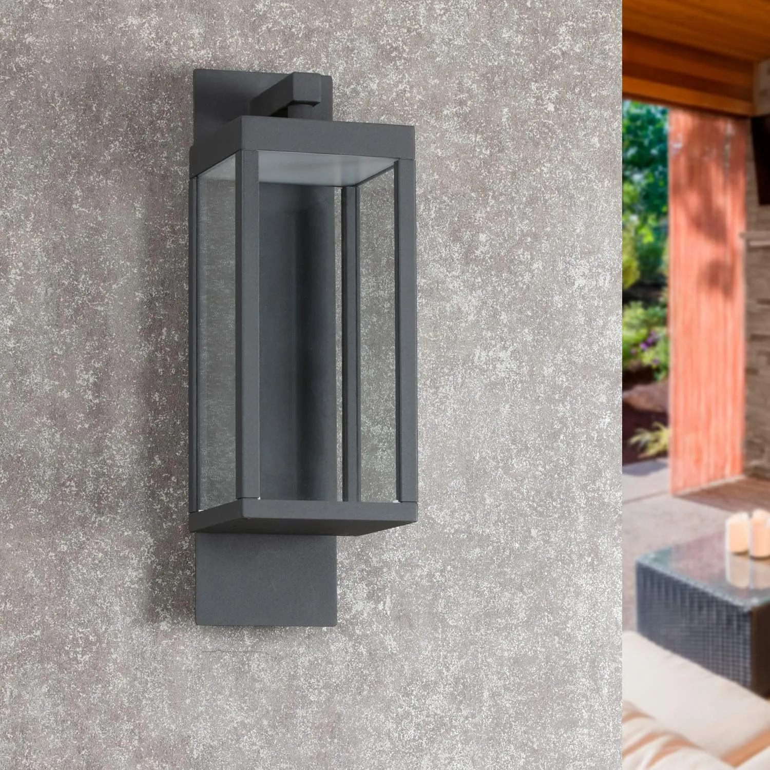 Outdoor Wall Lantern LED Front Porch Light for Garage House IP54 Waterproof Exterior Light Fixture Wall Mount Sconce with Glass,13W 750LM
