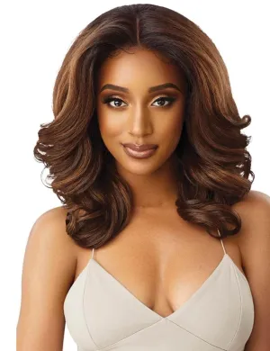 Outre LACEFRONT PERFECT HAIR LINE Glamorous Wavy Fully Hand-Tied 13”x 6” Frontal HD Baby Hair Transparent Lace Easy-to-Style Heat Friendly - JULIANNE (DR4/GDNHNBL)
