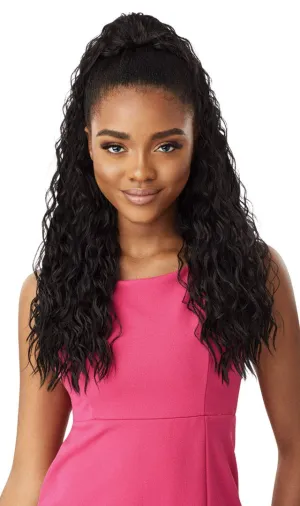 Outre PRETTY QUICK DRAWSTRING PONY Long Curly Wave Ponytail Premium Synthetic Heat Resistant Secure Fit Quick Easy Styling Soft Feel Natural Luster - JOVANI (DR2/TMS)