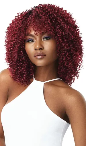 Outre Purple Pack 3Pcs Long Series Curly Wavy Style Human Hair Blend Weaves - JERRY CURL LONG (DR2/27613)