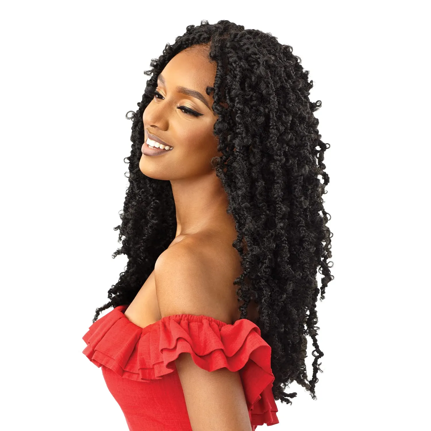 Outre Synthetic Twisted Up 4X4 HD Braid Lace Wig - BUTTERFLY BOMB TWIST 24 (Color:2 Dark Brown)