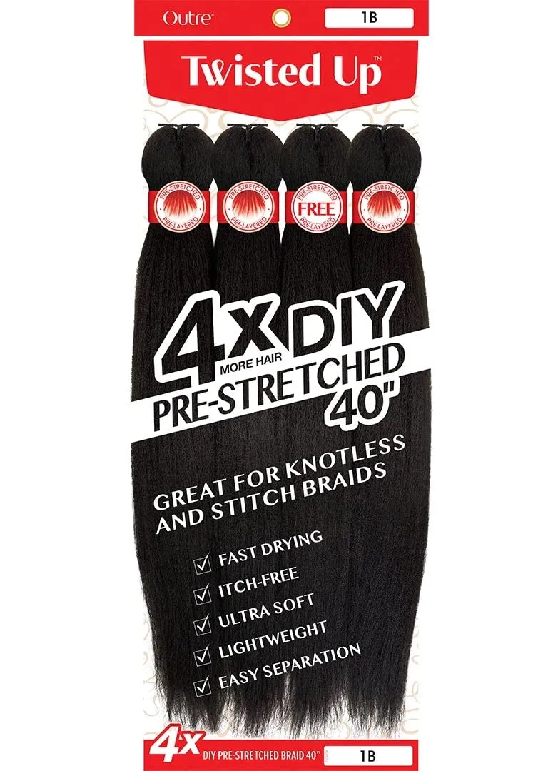Outre X-Pression Twisted Up Long Length Yaki Straight Style Synthetic Hair Pre-Stretched Braid - DIY PRE-STRETCHED BRAID 40 Inch 4X (2T1B/30)