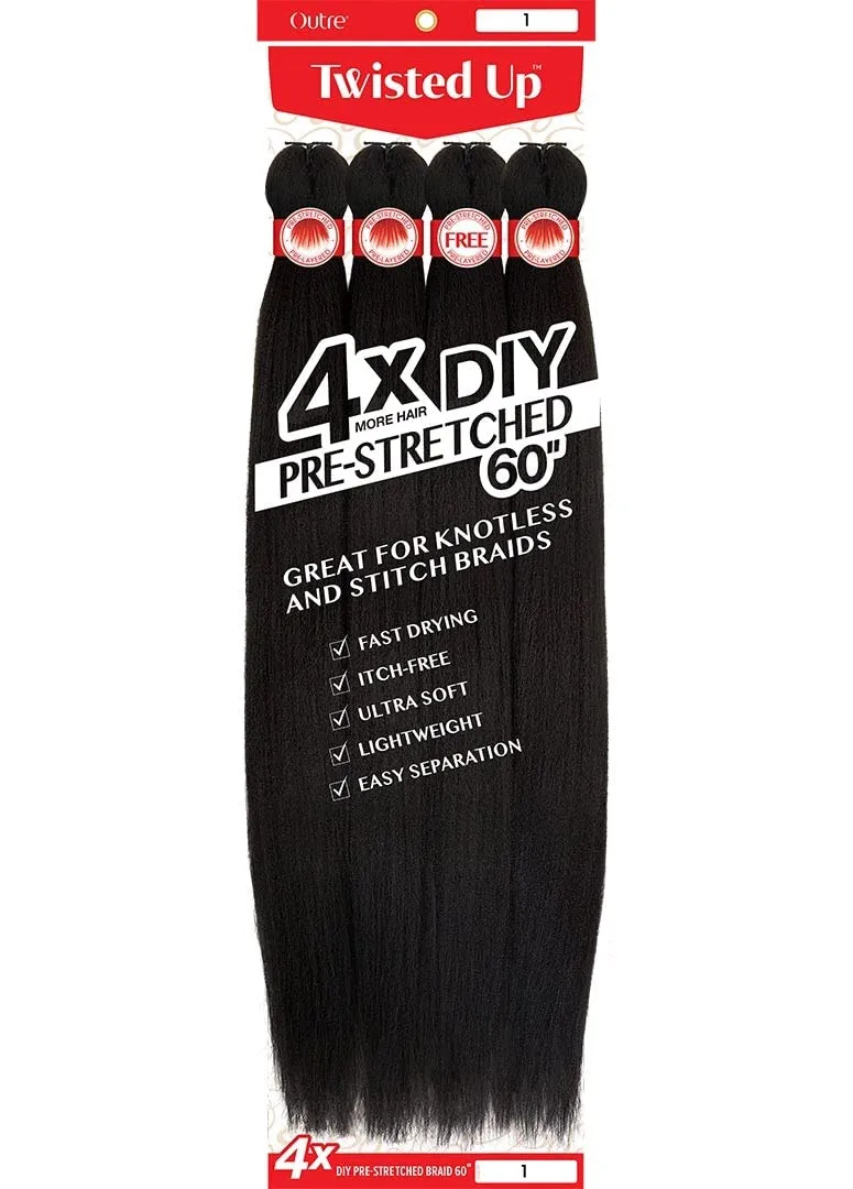 Outre X-Pression Twisted Up Long Length Yaki Straight Style Synthetic Hair Pre-Stretched Braid - DIY PRE-STRETCHED BRAID 40 Inch 4X (2T1B/30)