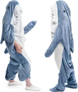 Oversize cozy shark blanket adult and teen, shark onesie kids, shark hoodie blanket shark costume shark pajamas women