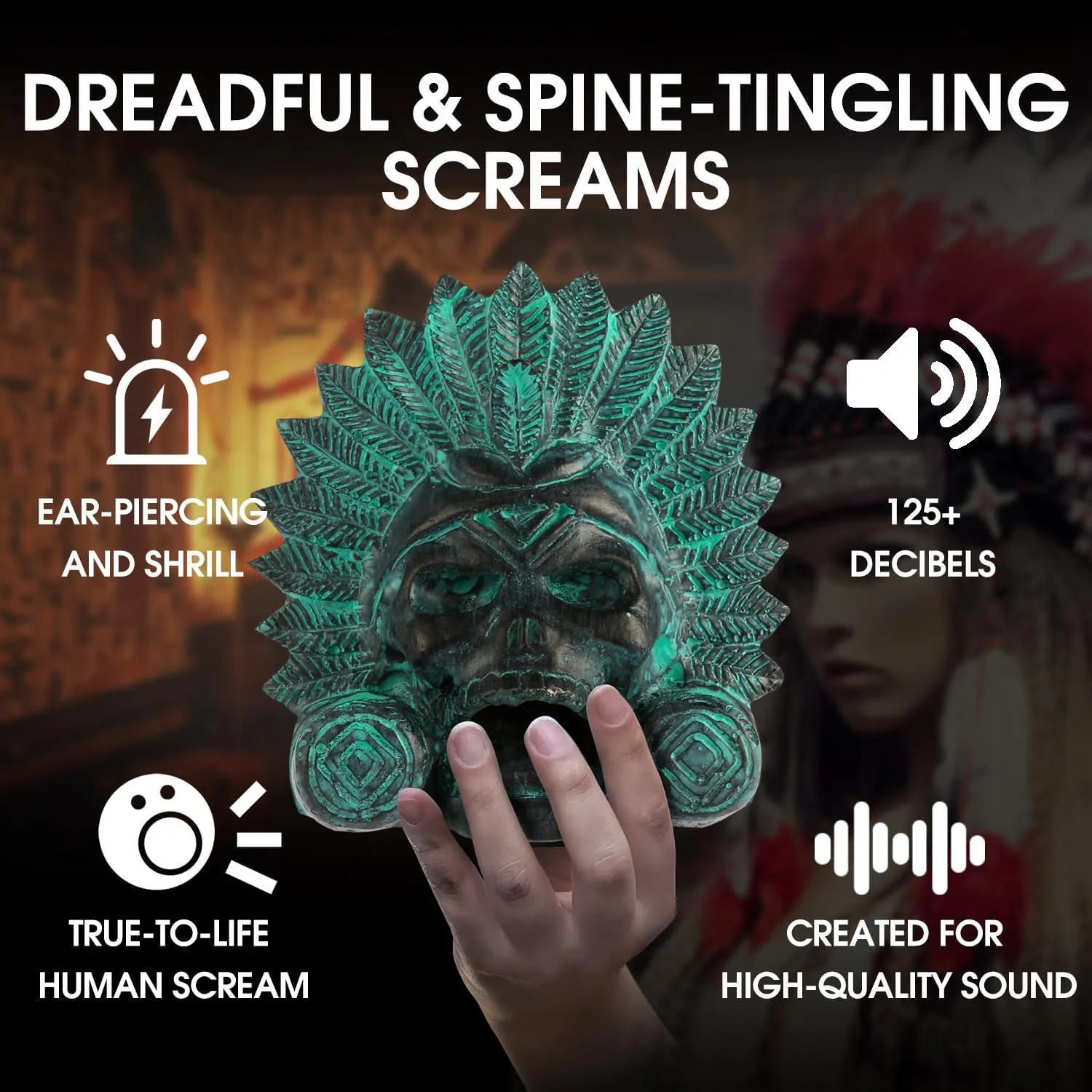 “OW” Aztec Death Whistle - Produces Loud Human-like Screams at high Decibels, 126  Decibels Loud,Self Defense Whistle, Great Gift Idea (Ancient Bronze)