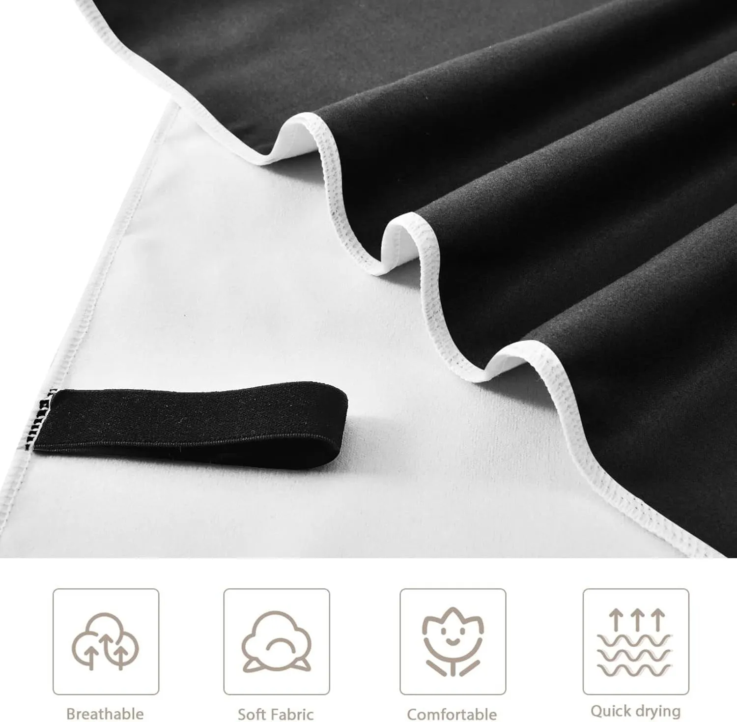 Oyihfvs Fire Burning Phoenix Bird with Wings on Black Quick Drying Beach Towel, Foldable Yoga Towel, Soft Sport Towel, Sweat Absorbent Towel with Storage Mesh Bag 30 x 60 inch (S)