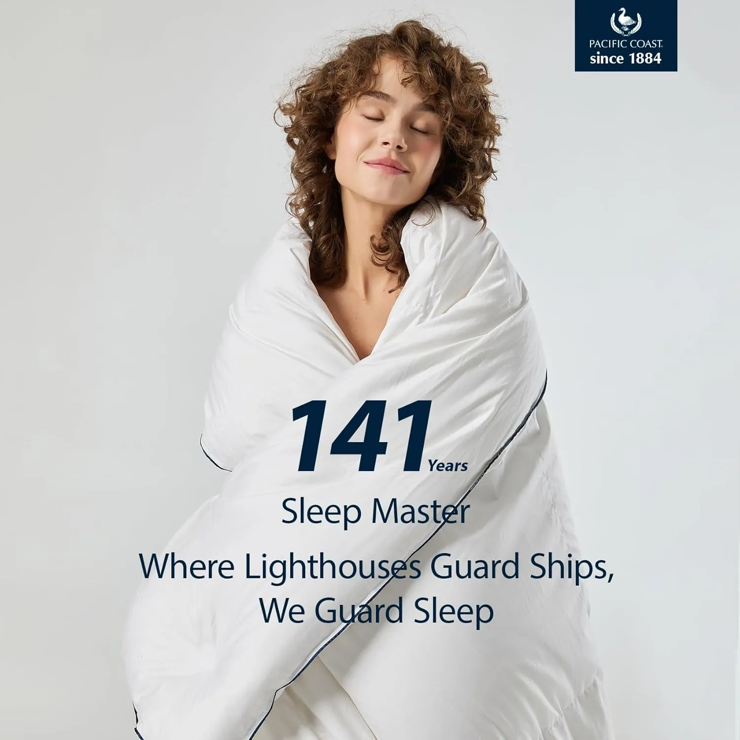 Pacific Coast Down Comforters Queen Size, 100% Cotton Duvet Insert, Extra Fluffy White Comforter, Ultra-Soft, Breathable, All Season Hotel Luxury Bedding Comforters, 8 Corner & Center Loops (90"x90")