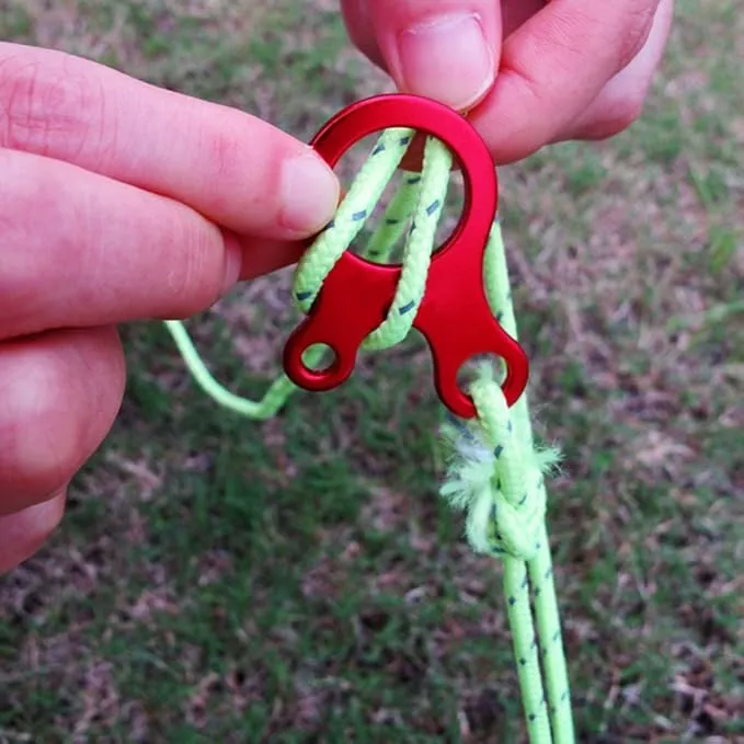 Pack of 10 Aluminum Guyline Wind Rope Buckle Cord Adjuster for Tent Camping Hiking Backpacking Outdoor Activity, Red
