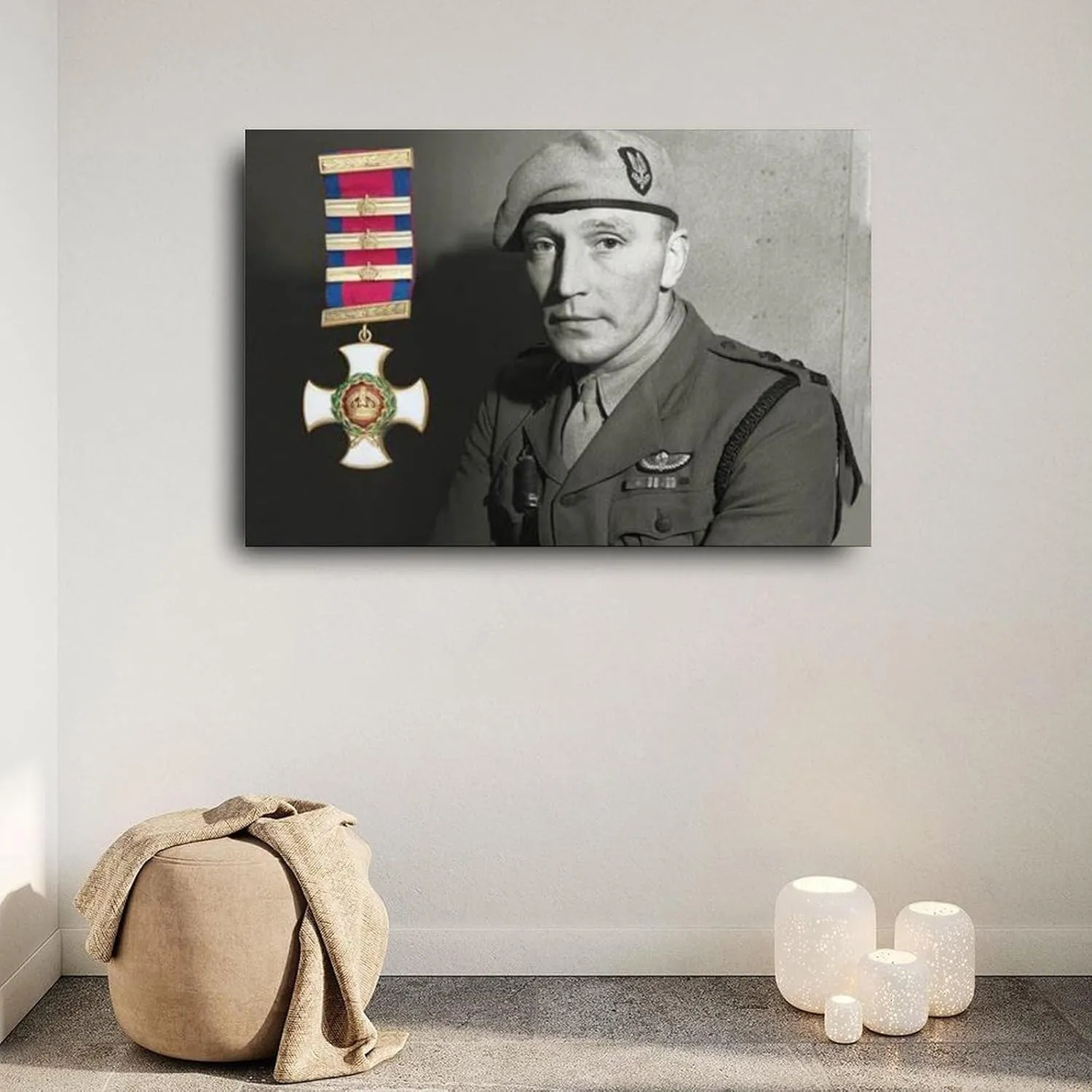 Paddy Mayne British Army Officer Portrait Poster 3 Canvas Painting Posters And Prints Wall Art for Living Room Bedroom Decor 18x12inch(45x30cm)
