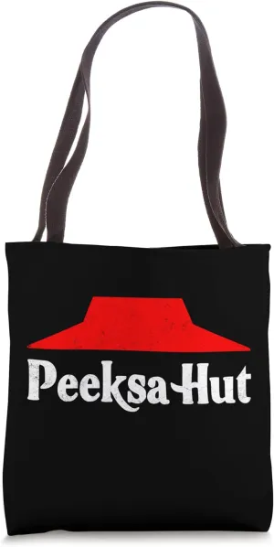 Peeksa Hut Retro Logo Fast Food Dad Joke Tote Bag