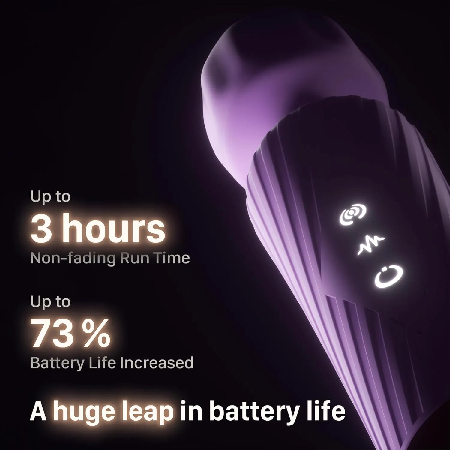 Personal Massager - 3 Hrs Run Time & Quiet Powerful Motor - Deep Tissue Back Massage for Athletes for Pain Relief, Waterproof Cordless Massagers Handheld with 20 Speeds 8 Patterns (Purple)