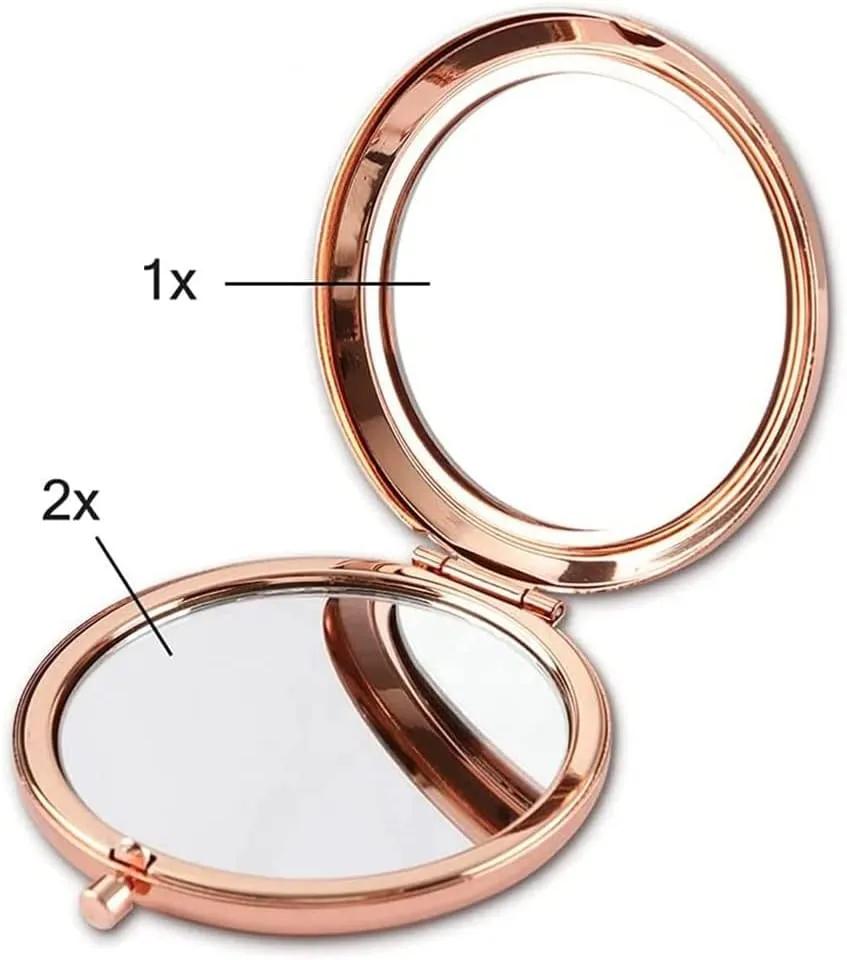 Personalized Compact Mirror Birth Month Flower Theme Compact Mirror Custom Engraved Birthday Gift For Women Mother Wedding Favors Gifts For Guest Bride Bridesmaid Bulk Travel Makeup Mirror （10PC）