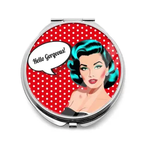 Personalized Compact Mirror, Compact Mirror, Compact Mirror Vintage Style, Pop Art Compact Mirror For Purse, Retro Compact Mirror