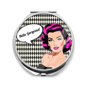 Personalized Compact Mirror, Compact Mirror, Compact Mirror Vintage Style, Pop Art Compact Mirror For Purse, Retro Compact Mirror