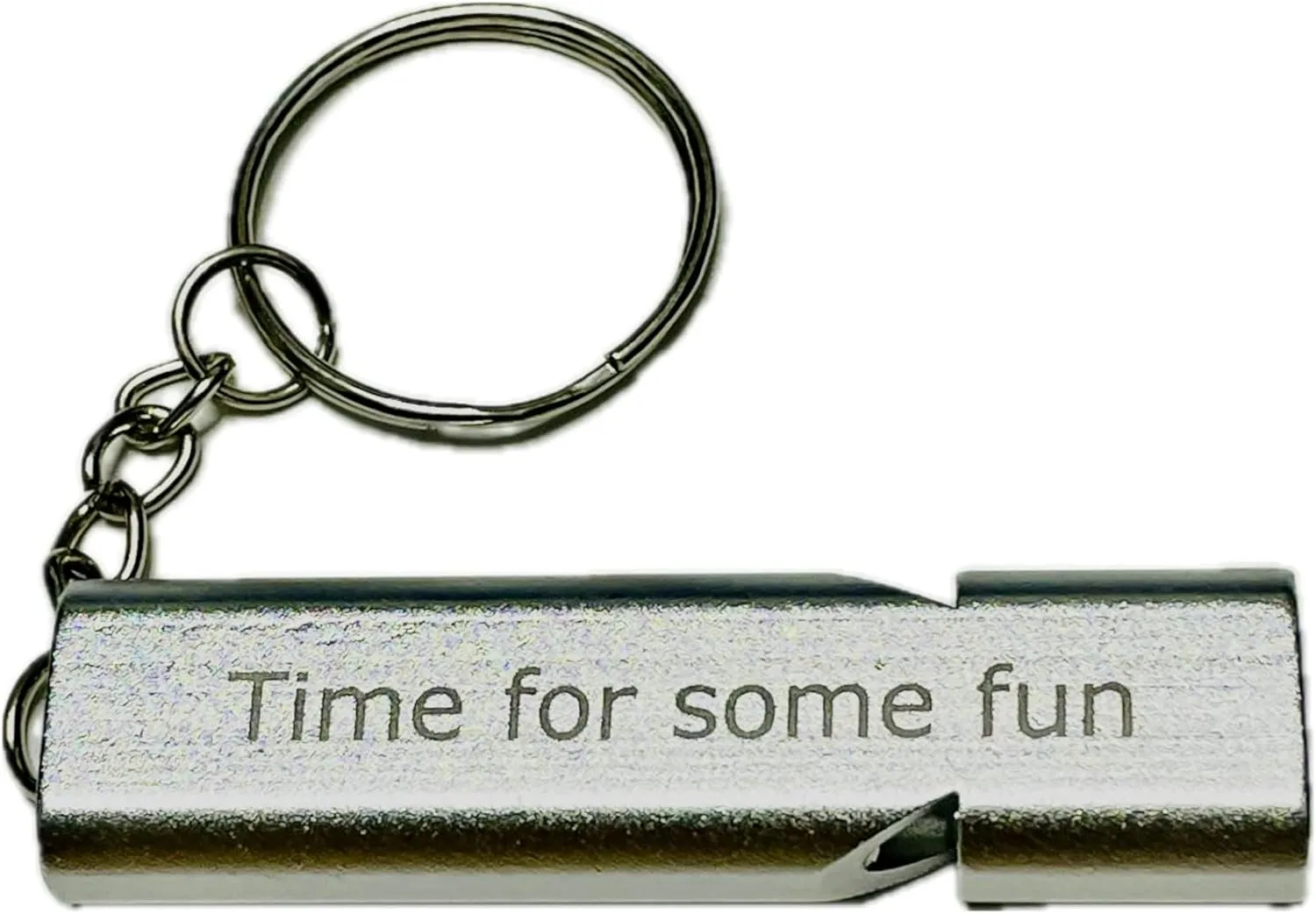 Personalized Whistle Keychain – Loud Emergency Whistle with Key Ring | Survival, Safety & Outdoor Gear | Keychain Whistle for Hiking, Camping & Self-Defense - Silver color