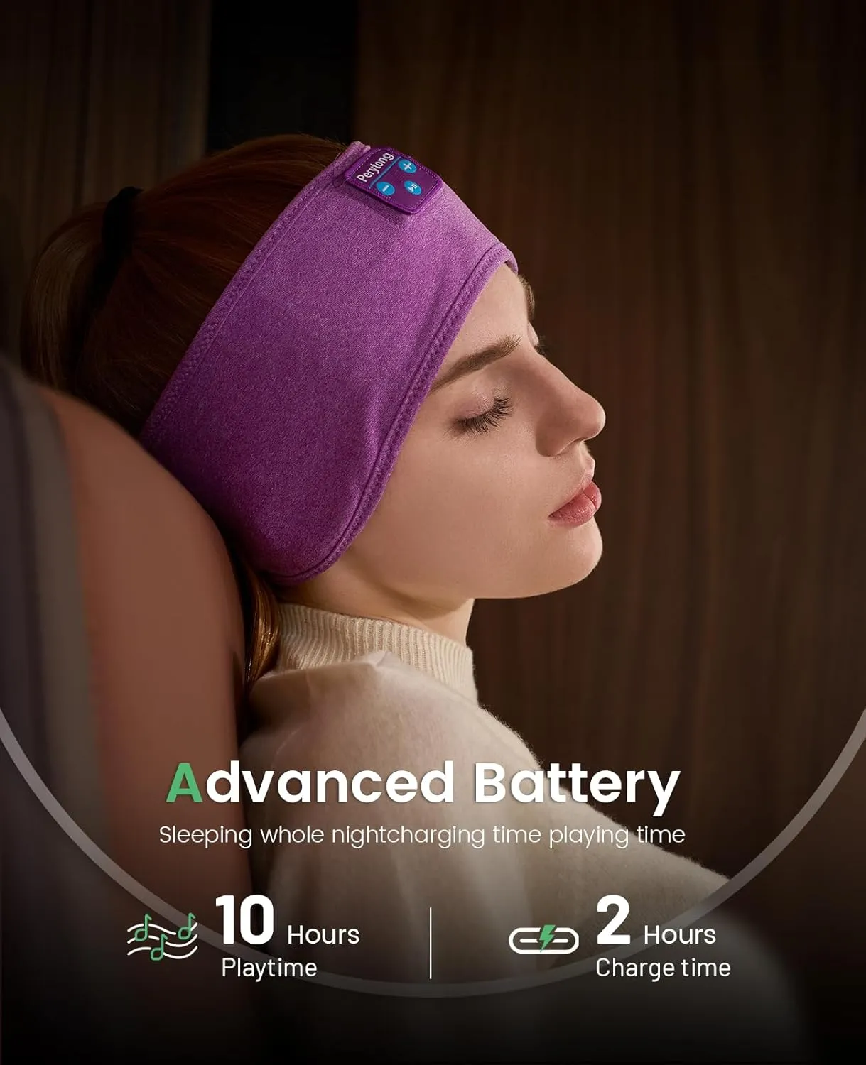 Perytong Sleep Headphones Bluetooth Headband, Sports Wireless Earphones Sleeping Earbuds with Ultra-Thin HD Stereo Speaker Headphones for Sleeping Workout Running Cool Gadgets Unique Gifts