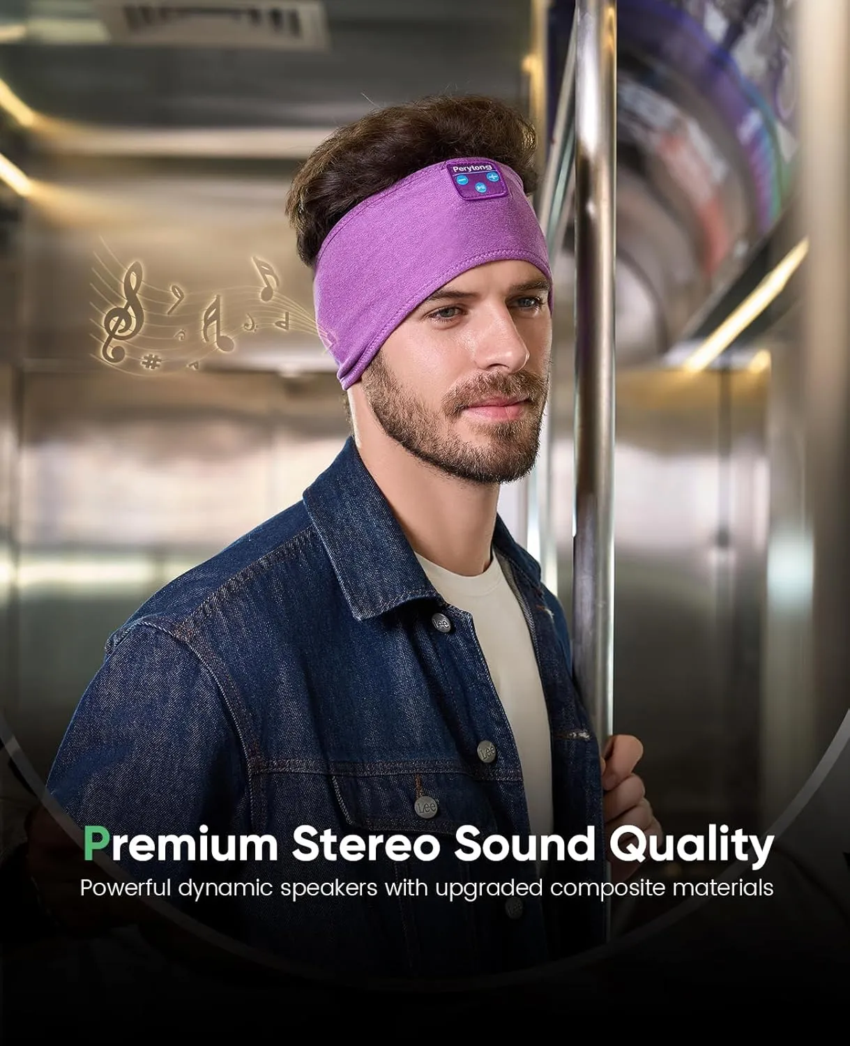 Perytong Sleep Headphones Bluetooth Headband, Sports Wireless Earphones Sleeping Earbuds with Ultra-Thin HD Stereo Speaker Headphones for Sleeping Workout Running Cool Gadgets Unique Gifts