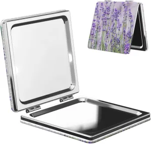 Peynir Lavender Flower Women Handheld Makeup Mirror Portable Compact Mirror Folding Mini Cosmetic Mirror