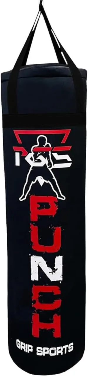 PGS Punching Bag - Hanging Boxing Bag for MMA, Karate, Judo, Muay Thai, Kickboxing, Self Defense Training for Training at Home or Gym or Office - Unfilled Heavy Bag 70 to 100 lbs - Black- UNFILLED
