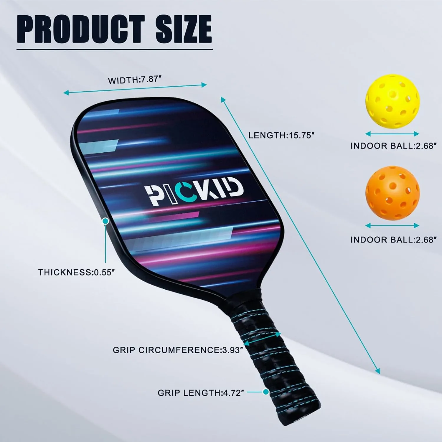 Pickleball Paddles Carbon Fiber Pickleball Paddles Set of 2 4 Polypropylene Honeycomb Core, 2 Pickleball Rackets 4 Balls, Ultra Cushion Pickleball Racket Grip, Gifts for Beginners Pros