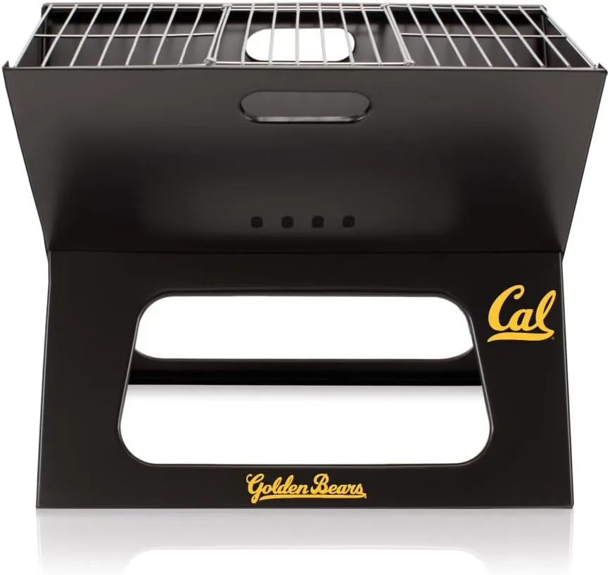 PICNIC TIME NCAA Cal Bears X-Grill Portable Grill - Camping Grill - Small Charcoal Grill for Tailgating