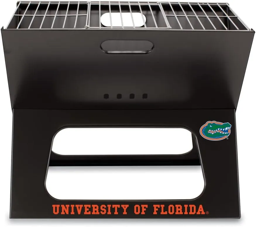 PICNIC TIME NCAA Florida Gators X-Grill Portable Grill - Camping Grill - Small Charcoal Grill for Tailgating