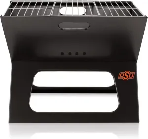 PICNIC TIME NCAA Oklahoma State Cowboys X-Grill Portable Grill - Camping Grill - Small Charcoal Grill for Tailgating