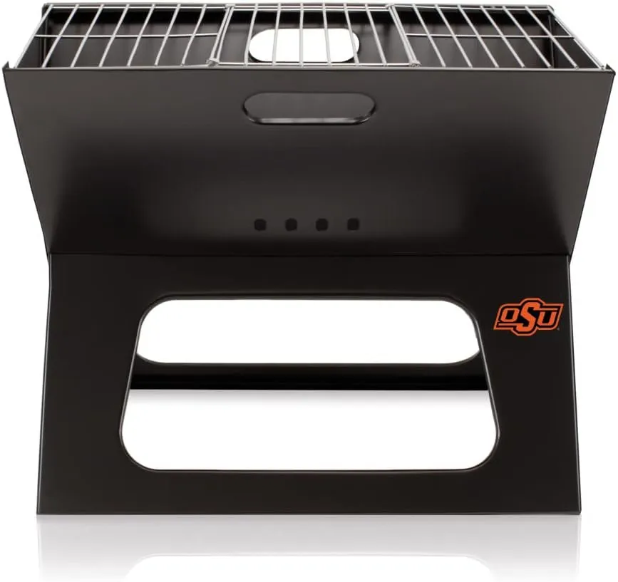 PICNIC TIME NCAA Oklahoma State Cowboys X-Grill Portable Grill - Camping Grill - Small Charcoal Grill for Tailgating