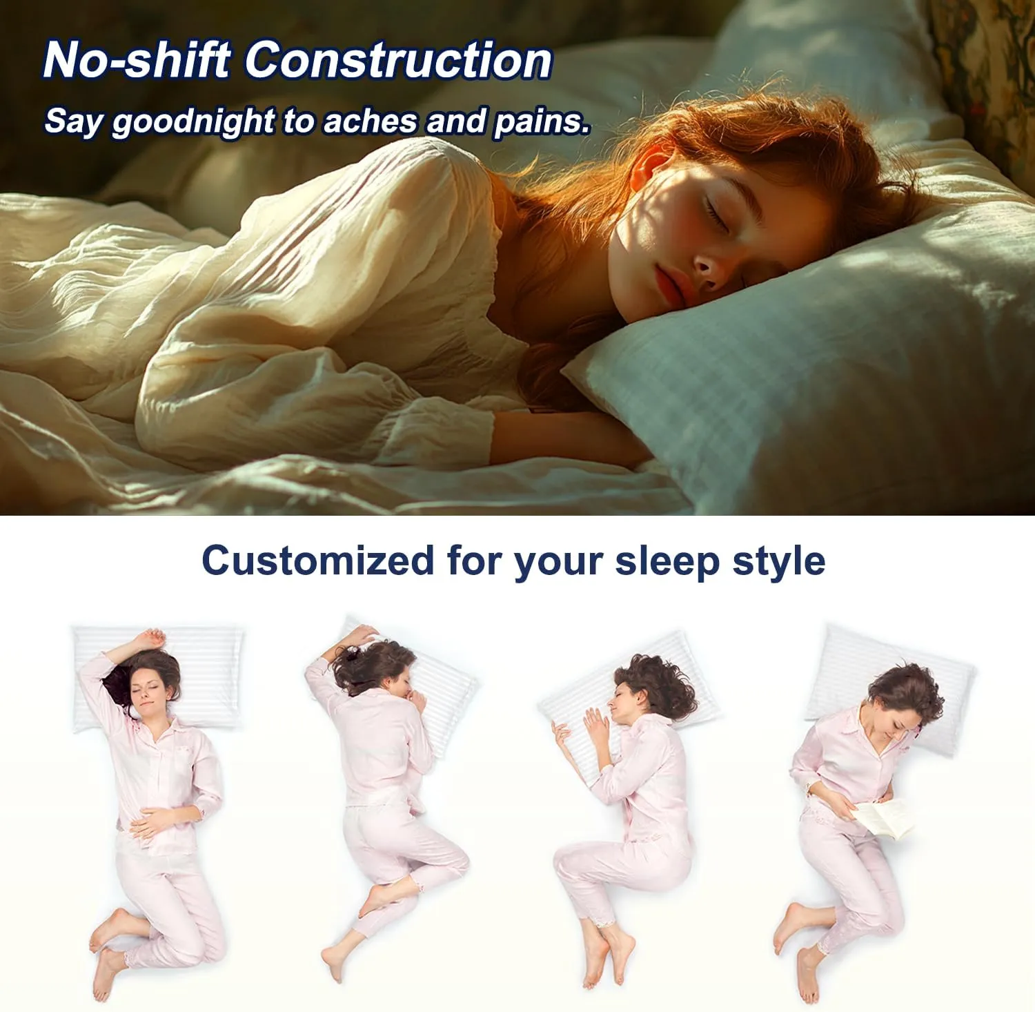 Pillows Standard Size Set of 4 Hotel Collection Bed Pillow for Sleeping Pillows 4 Pack for Back, Stomach or Side Sleepers Soft and Supportive Washable Pillows for Bedroom