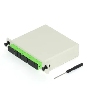PLC Splitter，Fiber Optic Splitter 1x8 SC/APC Cassette Card Inserting，Optic Fiber Splitter for Home Wiring, Engineering Projects, Fiber Optic LAN, Network Rooms, Fiber Distribution Box