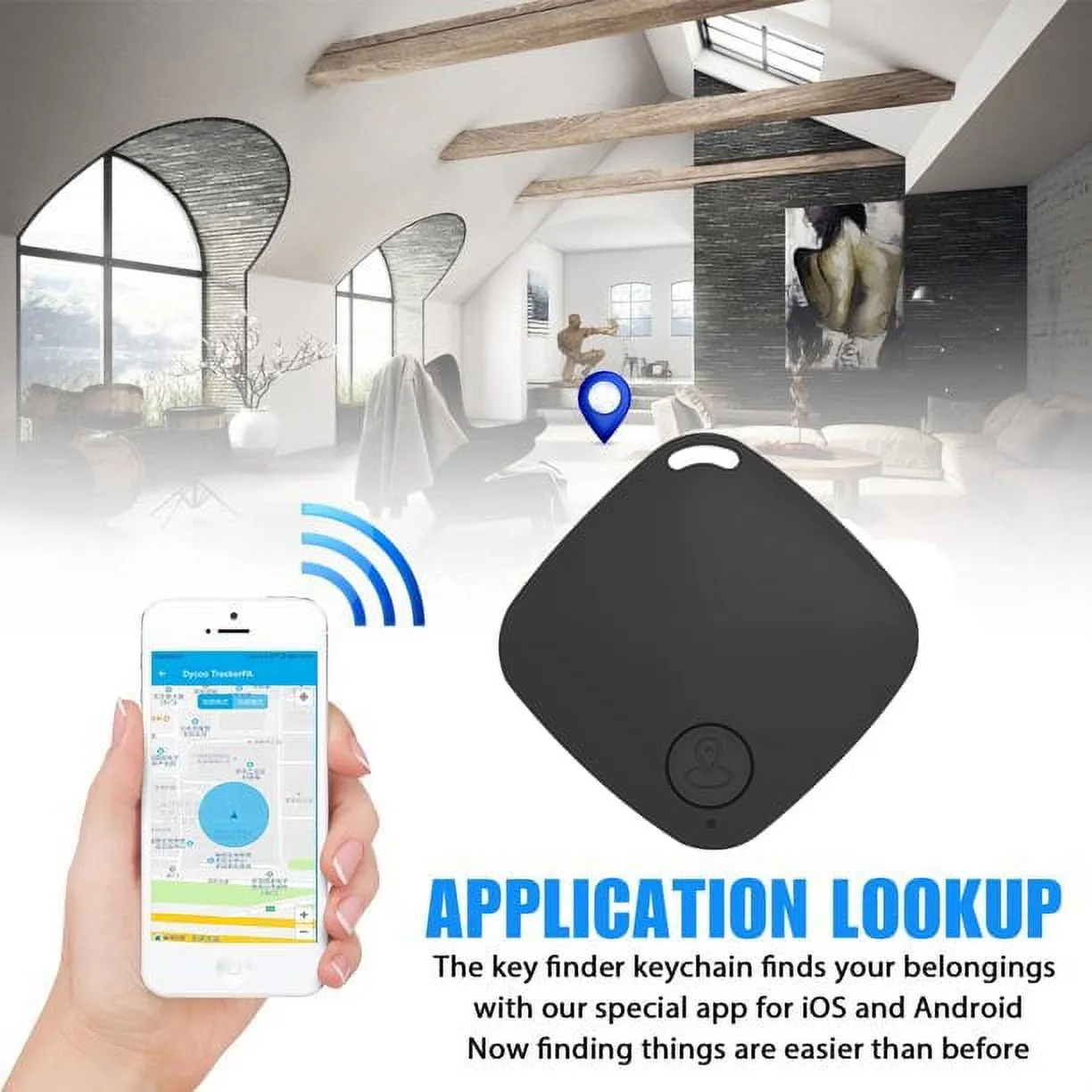 POINTERTECK 4Pcs Anti-lost Bluetooth Smart Tracker,Pet Child Wallet Key Mini Locator GPS Finder Alarm,Dog Cat Kids Car Wallet Accessories