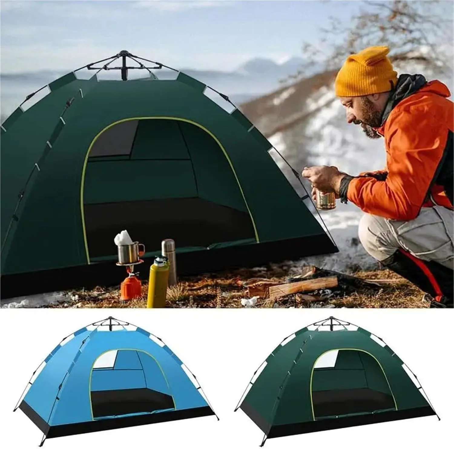 Pop Up Tents Pop Up Tent 1 2 Person Camping Tent Easy Instant Setup Protable Backpacking Sun Shelter for Travelling Hiking Field Camping Adult Pop Up Tent(Blue)