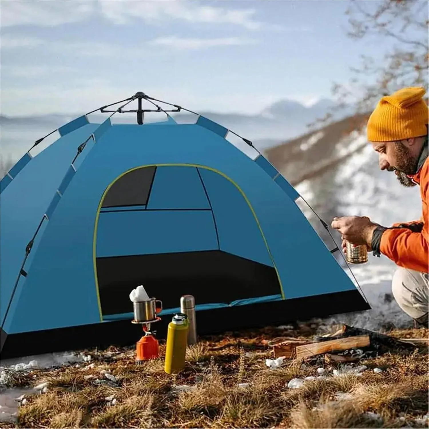 Pop Up Tents Pop Up Tent 1 2 Person Camping Tent Easy Instant Setup Protable Backpacking Sun Shelter for Travelling Hiking Field Camping Adult Pop Up Tent(Blue)