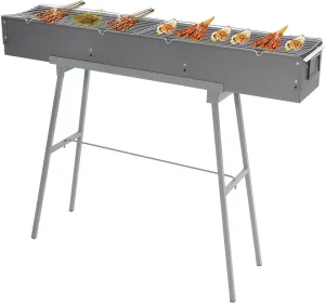 Portable BBQ Grill, Folding Camping Charcoal Barbecue Grill with Grill Meshes and Air Doors, 39.3 * 7 * 26.3 Commercial Quality BBQ Tool Kits for Outdoor Cooking, Camping, Hiking