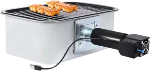 Portable Camping Barbecue Grill, Compact Camping Grill with Removable Design, Adjustable Fire Power Outdoor Barbecue Grill, Tabletop Gill, Use for Hiking, Mountaineering (Black, Silver)