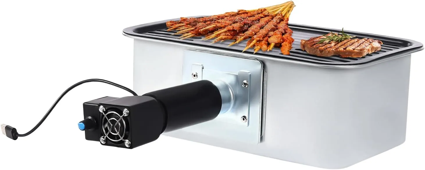 Portable Camping Barbecue Grill,Outdoor Barbecue Grill,Non-Stick Coating,Adjustable Fire Power,Stainless Steel Tabletop BBQ Tool Kits For Mountaineering,Camping,Picnics,Etc,Outdoor Event