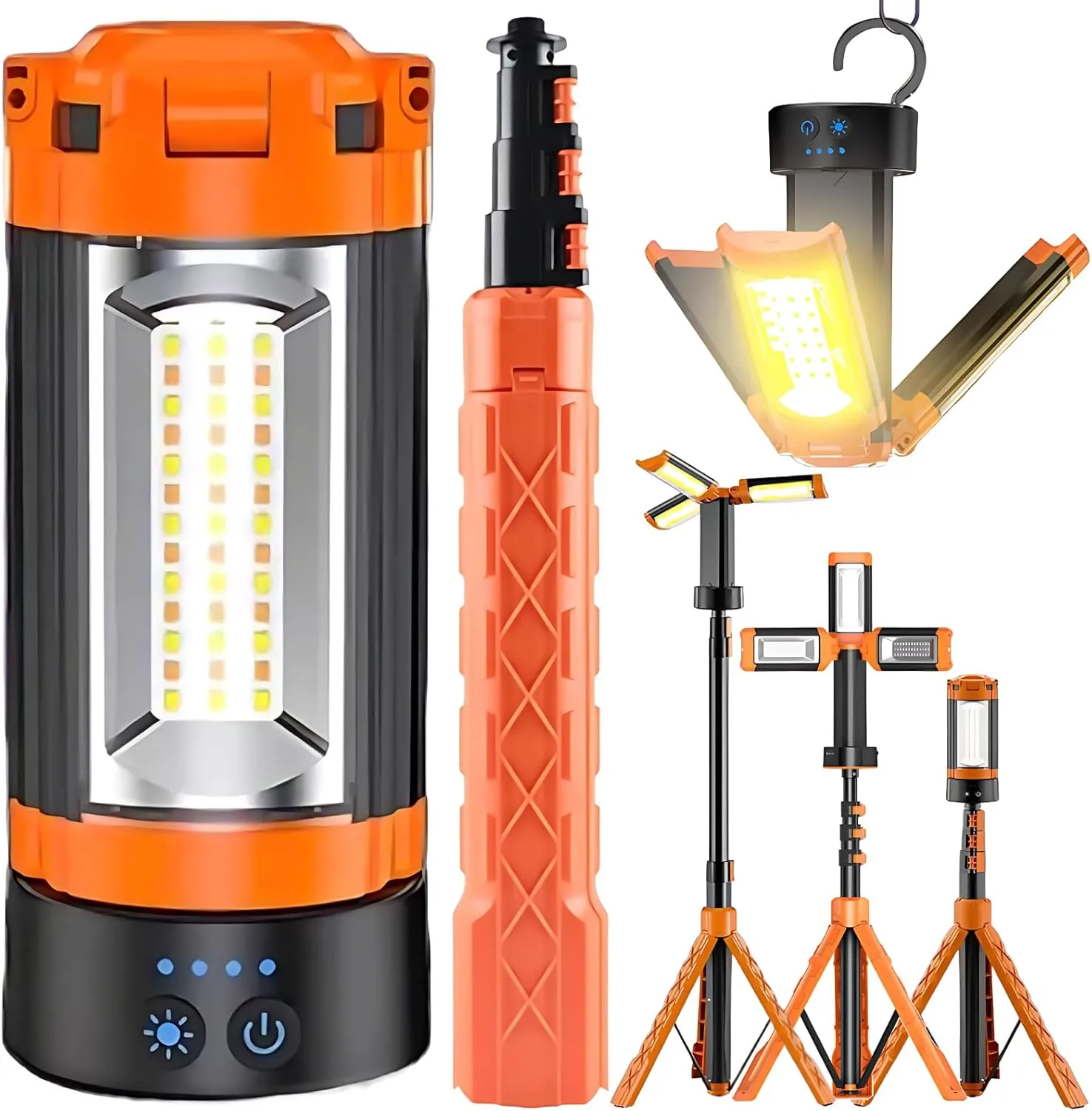 Portable Camping Light with Stand – 10000mAh Rechargeable Camping Light Telescopic LED Lantern, Magnetic & Collapsible Camping Lantern, Waterproof 5 Lighting Modes for Indoor Outdoor Camping, Hiking