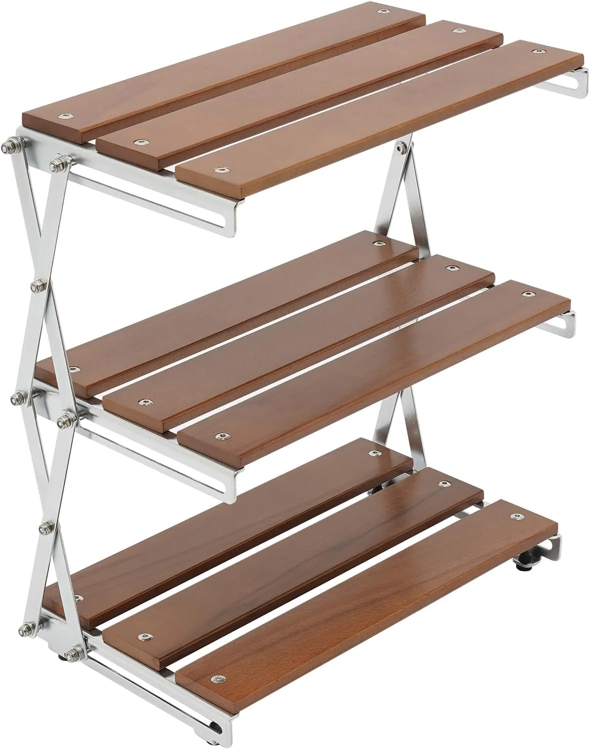 Portable Camping Rack, 3-Tier Foldable Camping Picnic Storage Shelf, Picnic Desk Outdoor for Camp Party Picnic Beach BBQ Grill Cooking, Indoor and Outdoor Multifunction