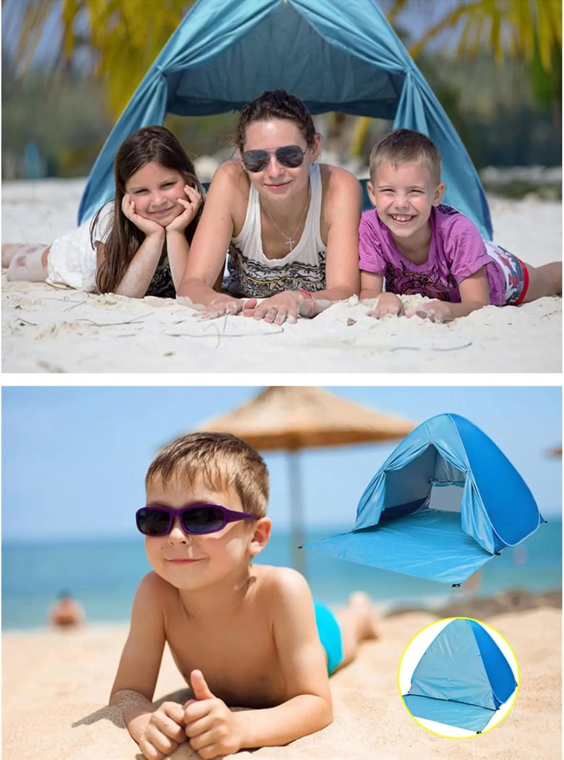 Portable Camping Tent Outdoor Automatic Quick Open Tent 2-3 Persons Beach Tent for Sun Shelter, Travel, Outdoor Hiking
