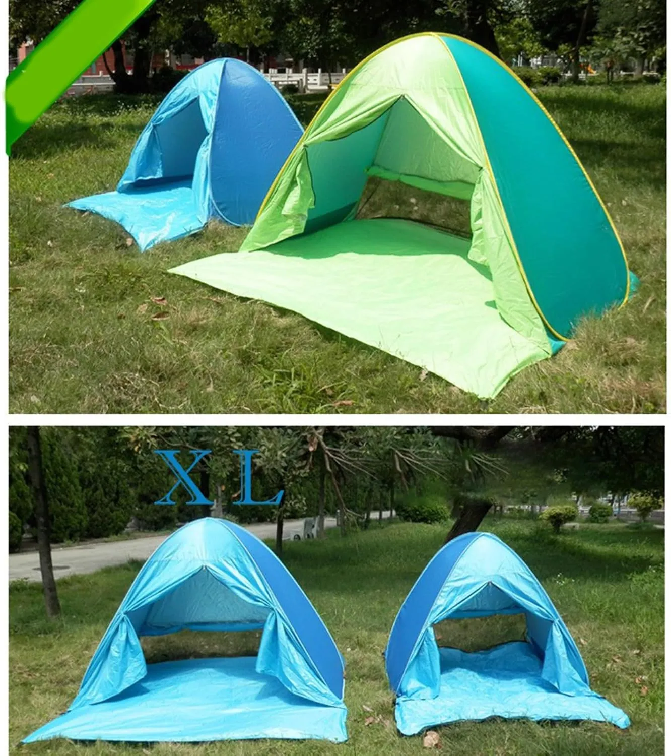 Portable Camping Tent Outdoor Automatic Quick Open Tent 2-3 Persons Beach Tent for Sun Shelter, Travel, Outdoor
