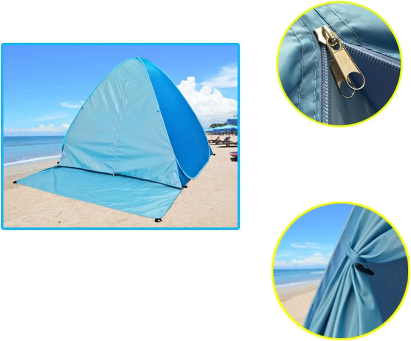 Portable Camping Tent Outdoor Automatic Quick Open Tent 2-3 Persons Beach Tent for Sun Shelter, Travel, Outdoor