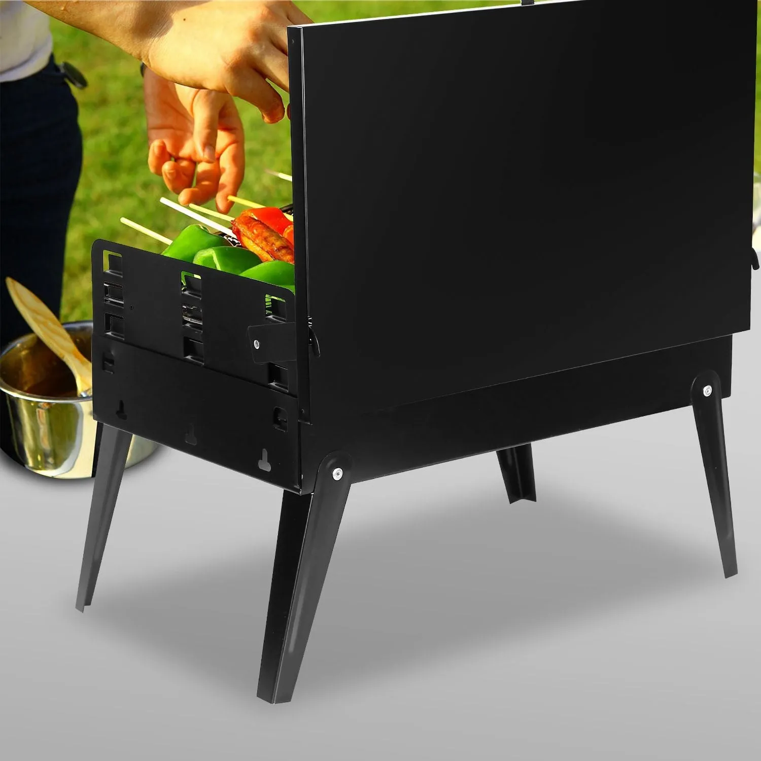 Portable Charcoal Grill 16.7x10x17.7in