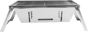 Portable Charcoal Grill, Kabob Grill Barbecue Desk Tabletop Outdoor Stainless Steel Smoker BBQ Folding Charcoal Yakitori for Outdoor Cooking Camping Picnics Beach