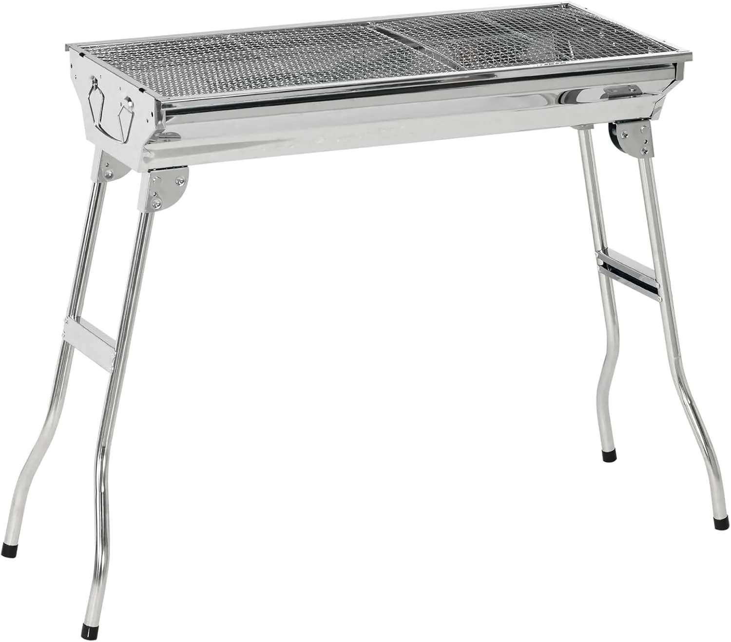 Portable Charcoal Grill, Stainless Steel Folding Outdoor BBQ Grill for Backyard Cooking, Camping, Picnic, Party, Tailgating and Travel With Pan, Grill Rack, Shelves,