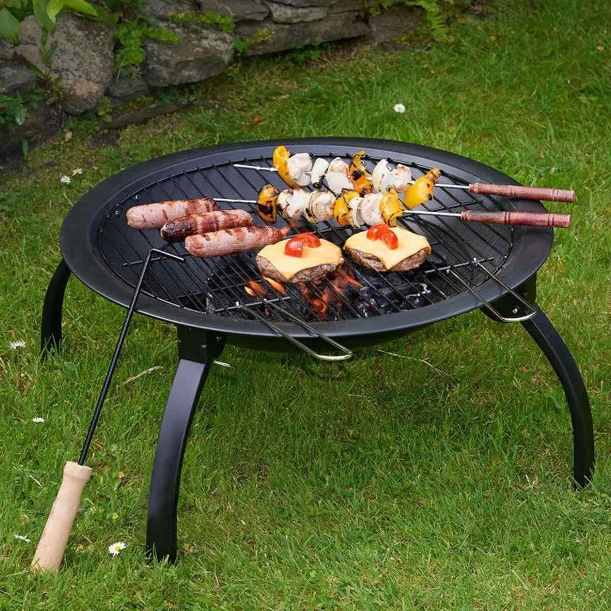 Portable Foldable Fire Pit Grill - Outdoor BBQ Burner