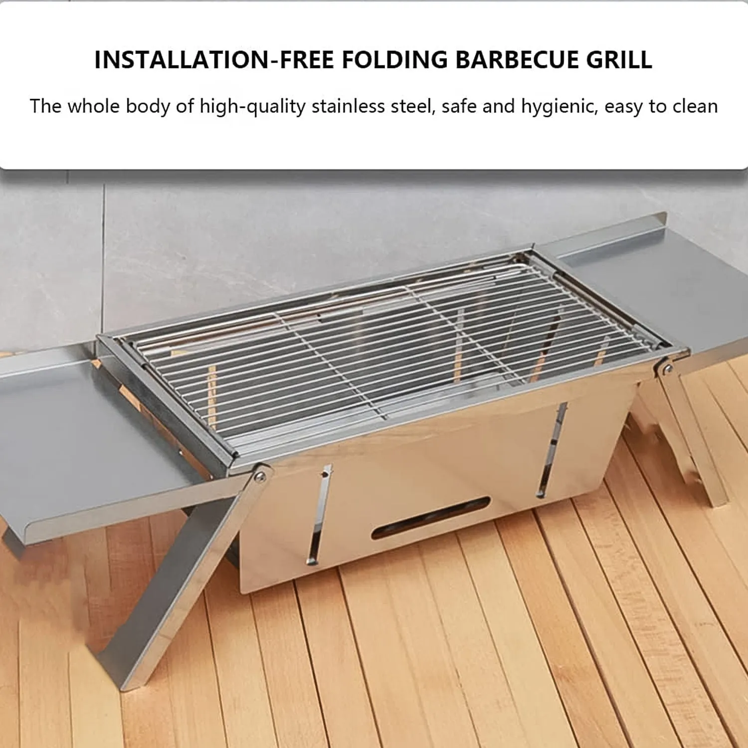 Portable GM) 2207 Set / Steel Grill Summer special BBQ : Net Folding Charcoal Barbecue / (1 Versatile product line Grill Weight Stainless