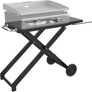 Portable Grill Cart for Blackstone 17 Inch & 22 Inch Table Top Griddles, Folding Cart Griddle Stand with Side Shelf for Blackstone 17" 22" Grills, Backyard, Camping and Outdoor Cooking
