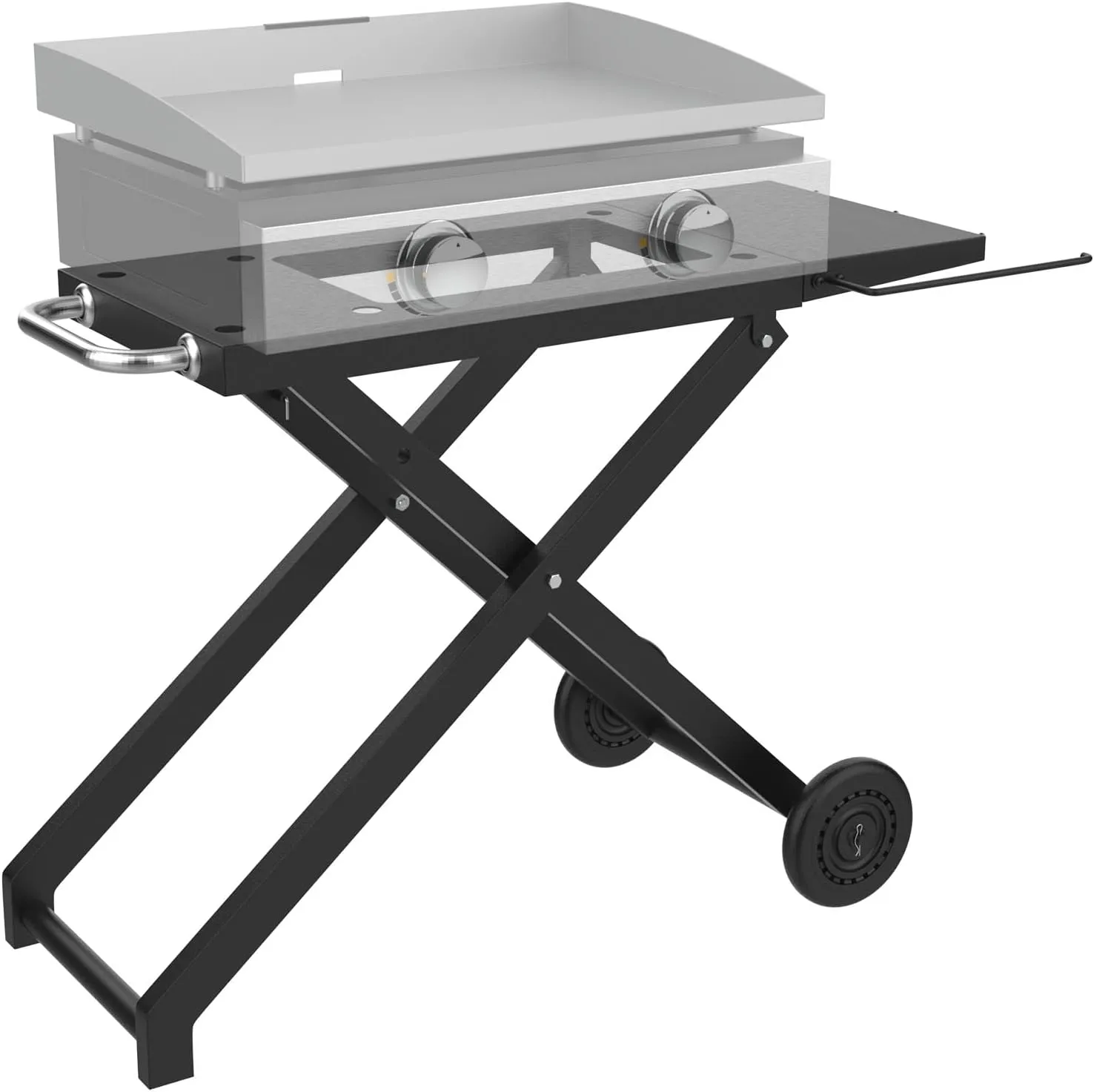 Portable Grill Cart for Blackstone 17 Inch & 22 Inch Table Top Griddles, Folding Cart Griddle Stand with Side Shelf for Blackstone 17" 22" Grills, Backyard, Camping and Outdoor Cooking